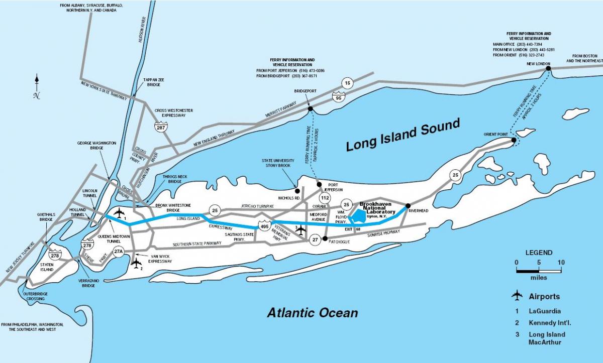 Plan des aéroports de Long Island