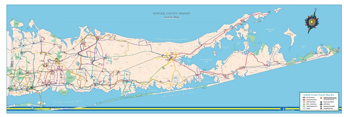 Plan des stations bus de Long Island