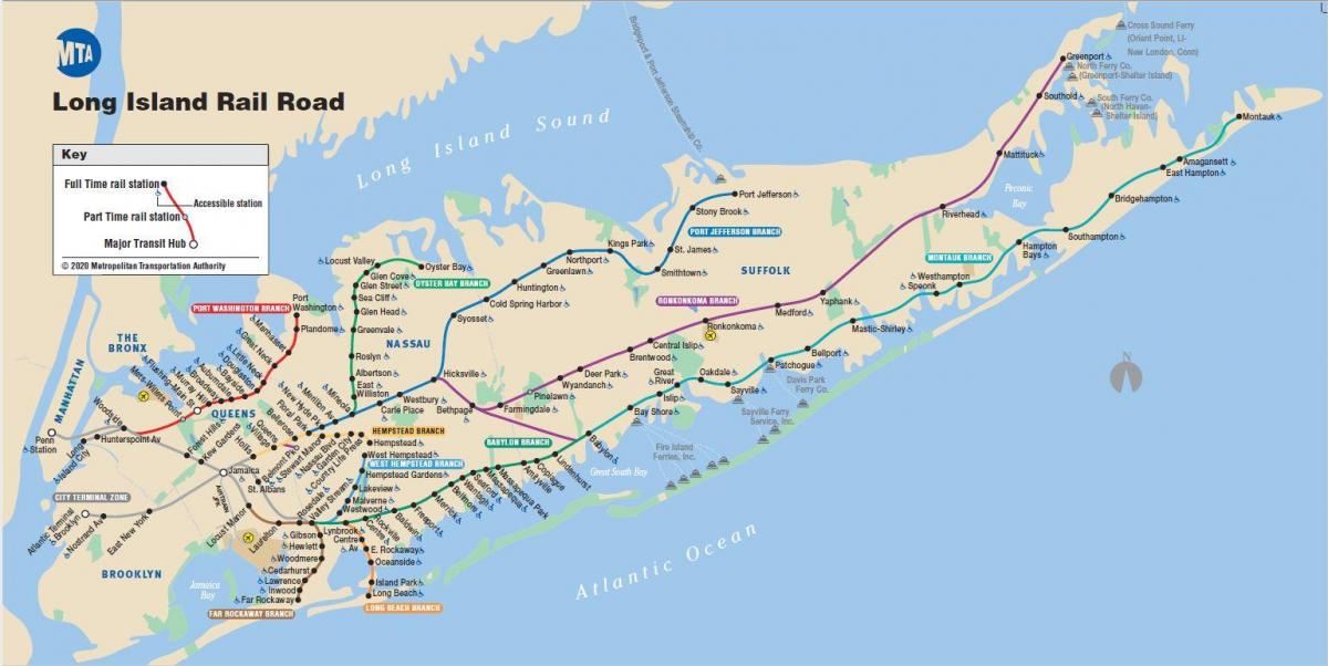 Plan des stations de metro de Long Island