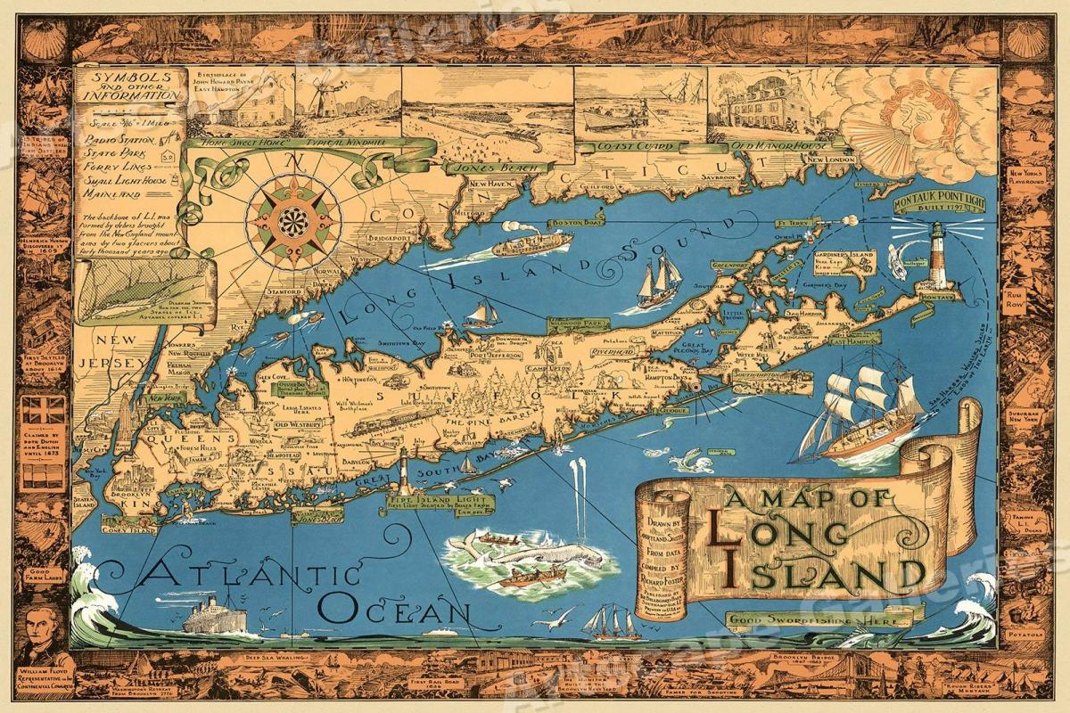 Plan antique de Long Island