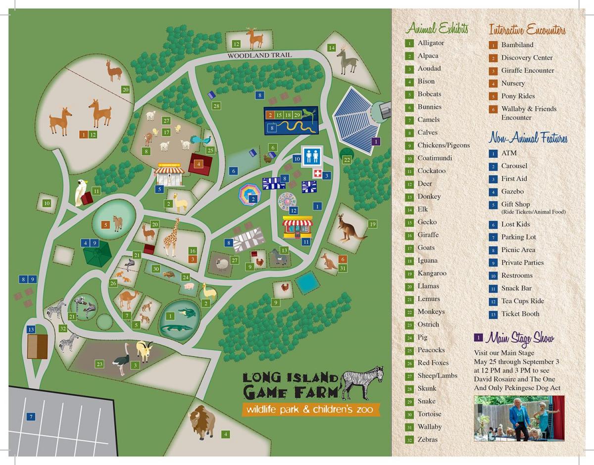 Plan du parc zoologique de Long Island